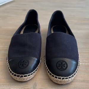 Tory Burch Navy Canvas Espadrilles
